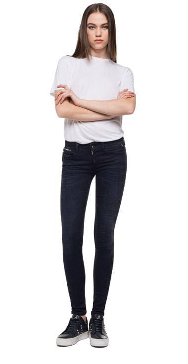 Jean Stretch Para Mujer Luz Coin Zip Replay