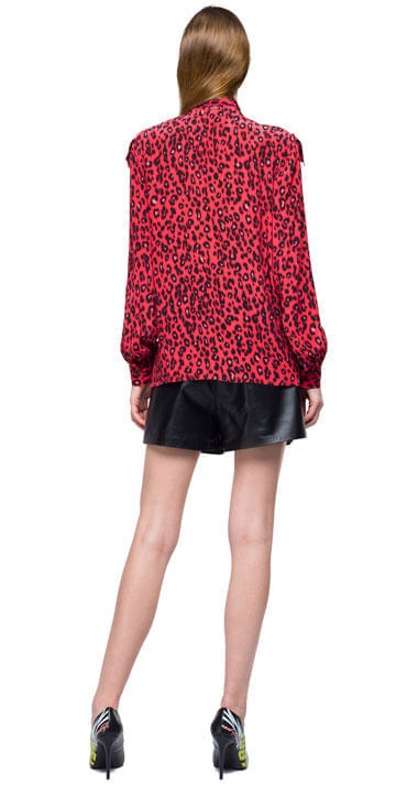 Camisa Para Mujer All Over Animalier Crepe De Chine Replay