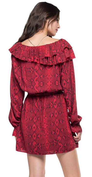 Vestido Corto Para Mujer All Over Snake Light Replay