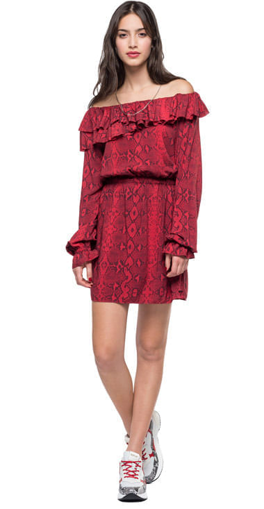 Vestido Corto Para Mujer All Over Snake Light Replay