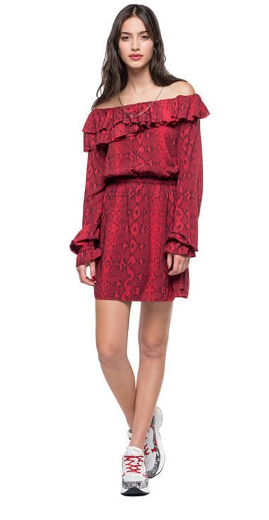 Vestido Corto Para Mujer All Over Snake Light Replay