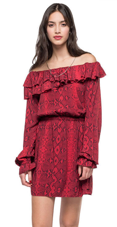 Vestido Corto Para Mujer All Over Snake Light Replay