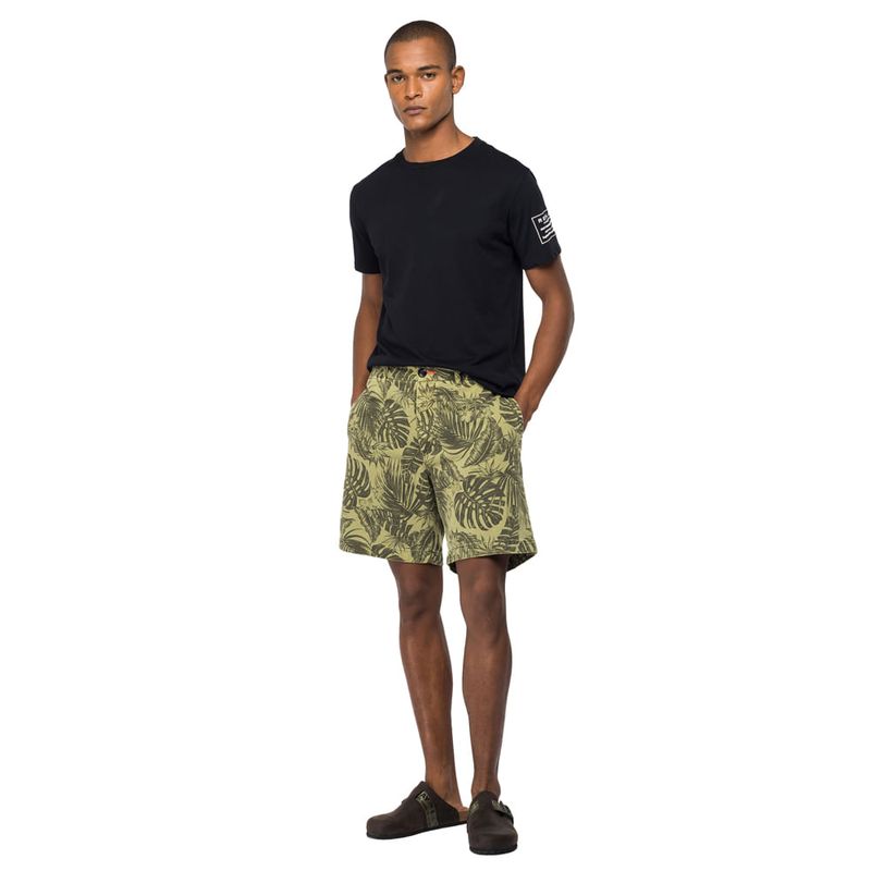 Bermuda-Cargo-Para-Hombre-Printed-Cotton-Satin-Replay