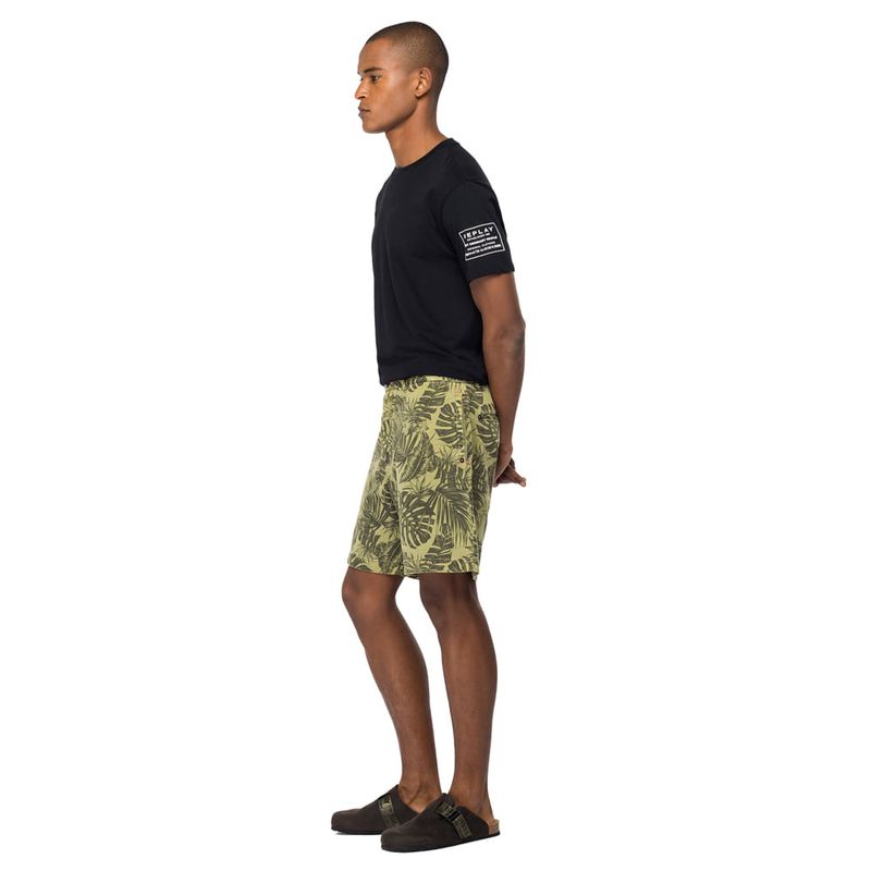 Bermuda-Cargo-Para-Hombre-Printed-Cotton-Satin-Replay