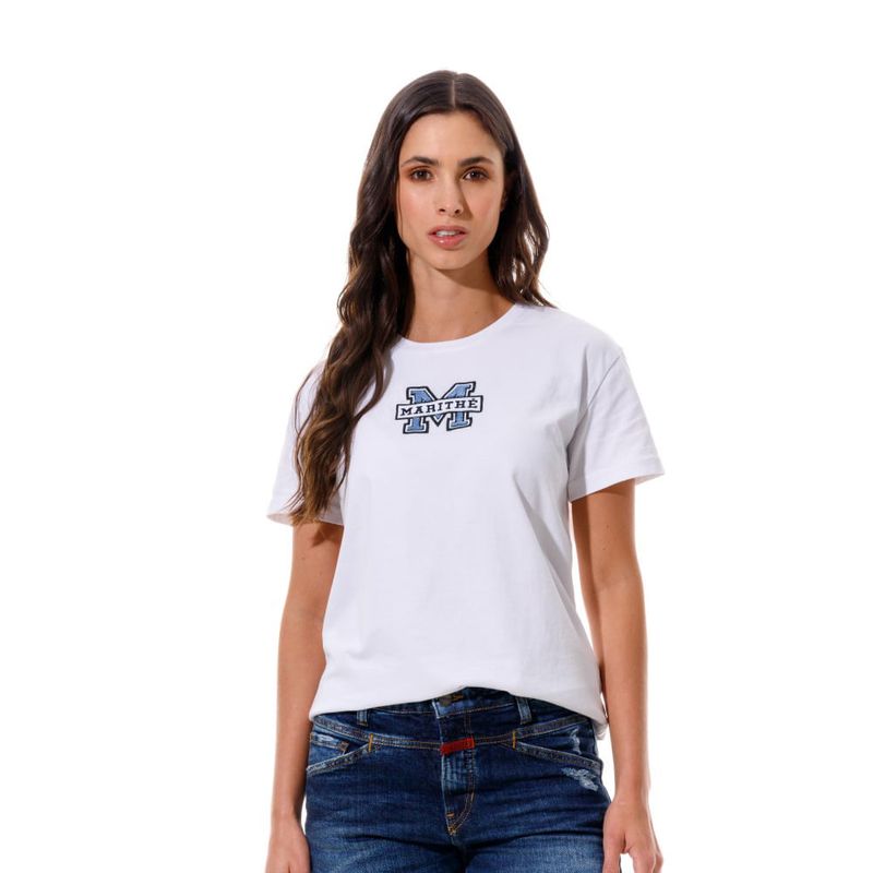Camiseta-Manga-Corta-Para-Mujer-Le-Marithe-Girbaud