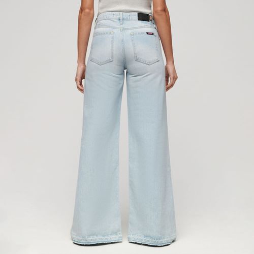 Jean Stretch Para Mujer Raw Hem Wide Leg Flare Superdry