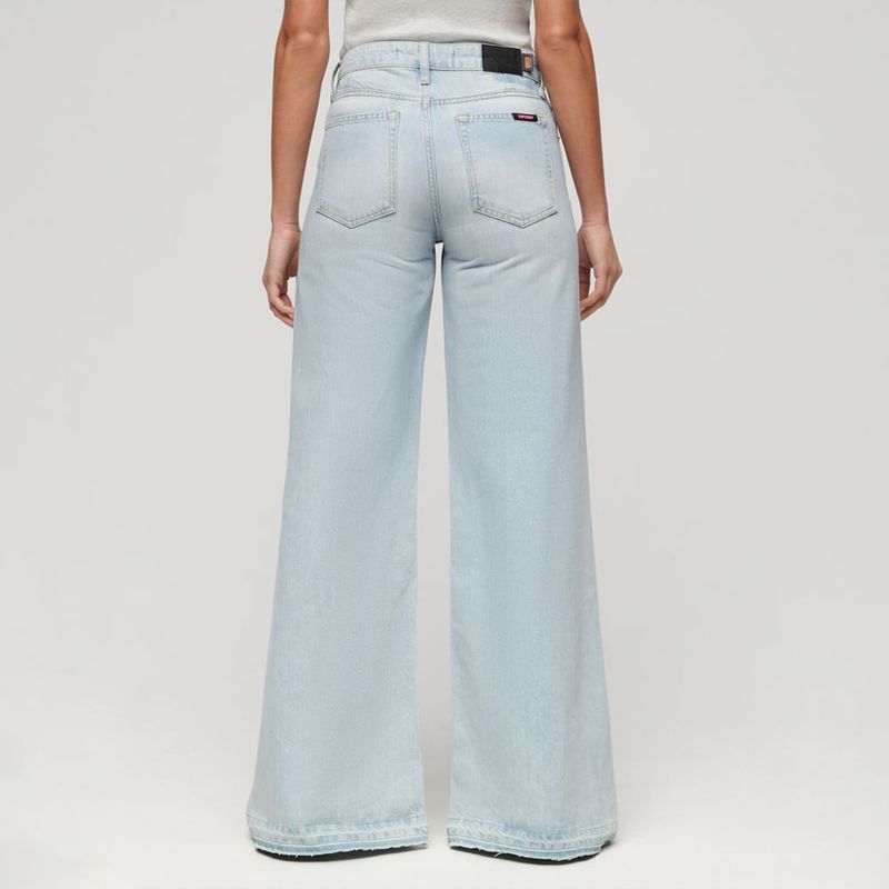 Jean-Stretch-Para-Mujer-Raw-Hem-Wide-Leg-Flare-Superdry