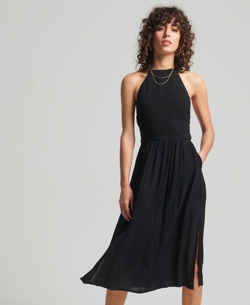 Vestido-Largo-Para-Mujer-Vintage-Smocked-Halter-Dress-Superdry