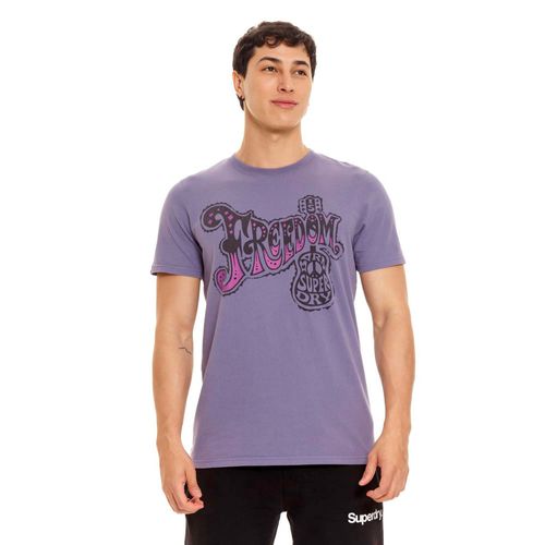 Camiseta Manga Corta Para Hombre Vintage Psych Rock Script Superdry