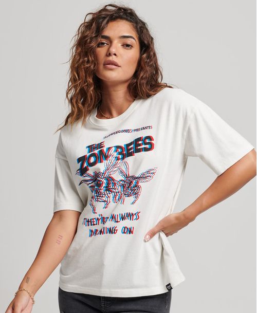 Camiseta Manga Corta Para Mujer Vintage Bmovie Boxy Superdry