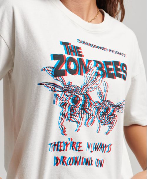 Camiseta Manga Corta Para Mujer Vintage Bmovie Boxy Superdry