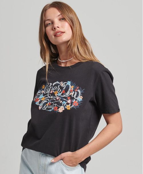 Camiseta Para Mujer Vintage Floral Scripted Superdry