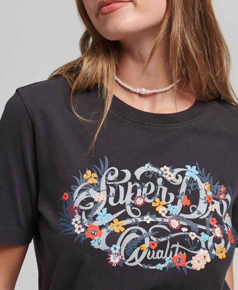 Camiseta-Para-Mujer-Vintage-Floral-Scripted-Tee-Superdry