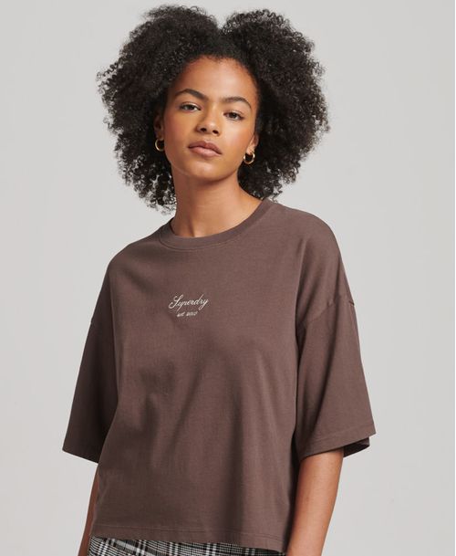 Camiseta Manga Corta Para Mujer Code Heritage Boxy Os Superdry