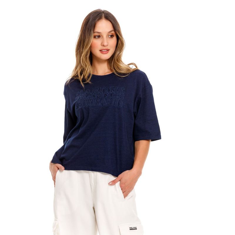 Camiseta-Manga-Corta-Para-Mujer-Girbaud