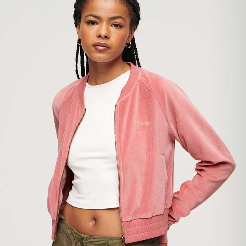 Buzo-Abierto-Para-Mujer-Velour-Baseball-Superdry