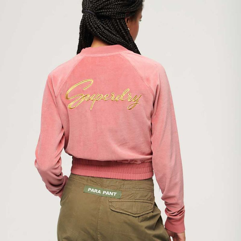 Buzo-Abierto-Para-Mujer-Velour-Baseball-Superdry