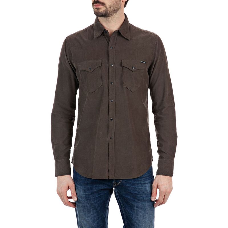 Camisa-Para-Hombre-Garmentdyedcord-Replay
