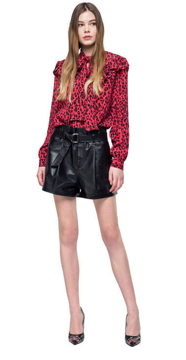 Camisa Para Mujer All Over Animalier Crepe De Chine Replay