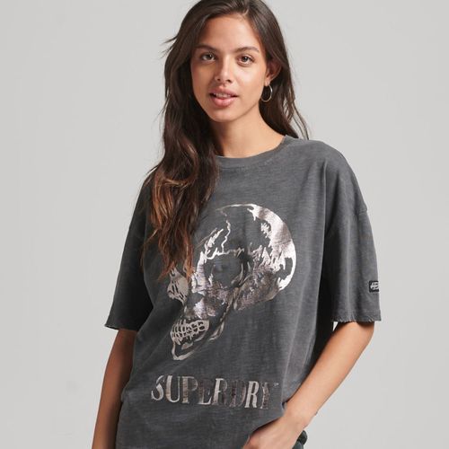 Camiseta Manga Corta Para Mujer Vintage Boxy Rock Graphic Superdry