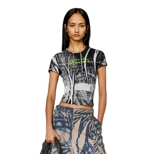 Camiseta Manga Corta Para Mujer T-Uncutie-Long-N5 Diesel