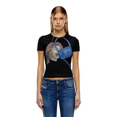 Camiseta Manga Corta Para Mujer T-Uncutie-Long-N19 Diesel