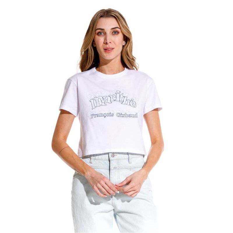 Camiseta-Manga-Corta-Para-Mujer-Le-Marithe-Girbaud