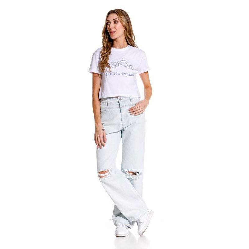 Camiseta-Manga-Corta-Para-Mujer-Le-Marithe-Girbaud