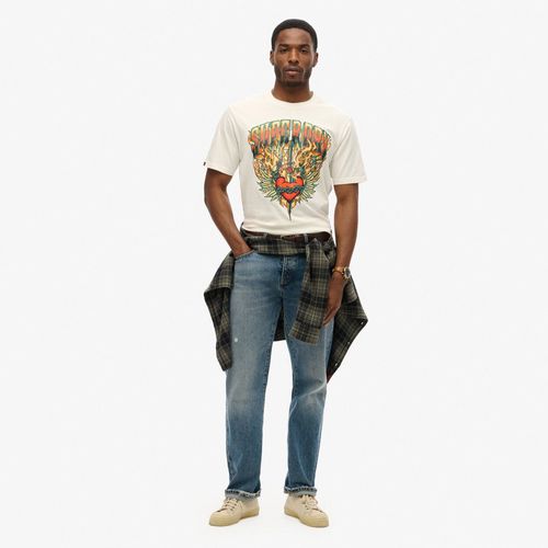 Camiseta Manga Corta Para Hombre Biker Rock Graphic Loose Tee Superdry