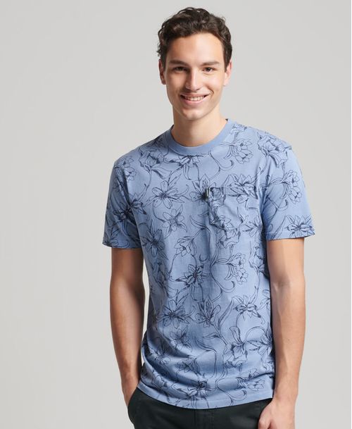 Camiseta Para Hombre Vintage Pocket Tee Aop Superdry