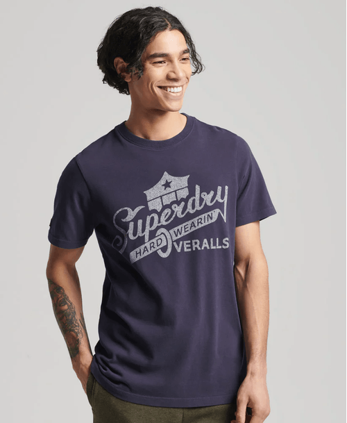 Camiseta Manga Corta Para Hombre Vintage Script Style Ww Tee Superdry