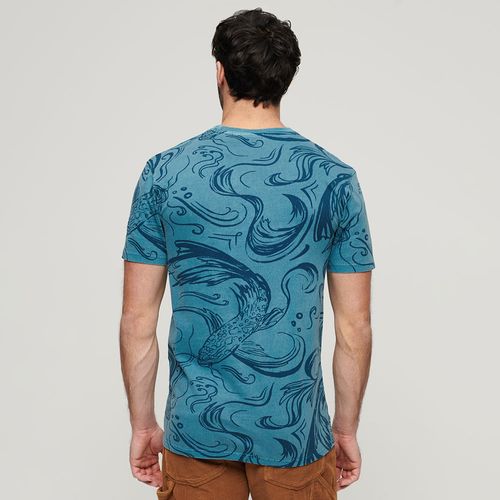 Camiseta Manga Corta Para Hombre Vintage Overdye Printed Tee Superdry