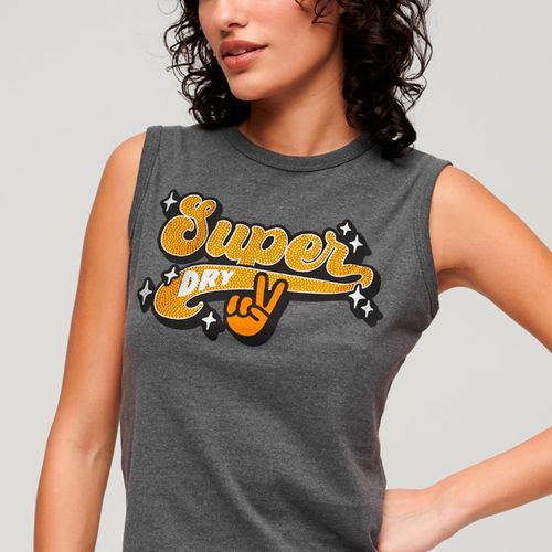 Camiseta Para Mujer Retro Embellished Slim Vest Superdry