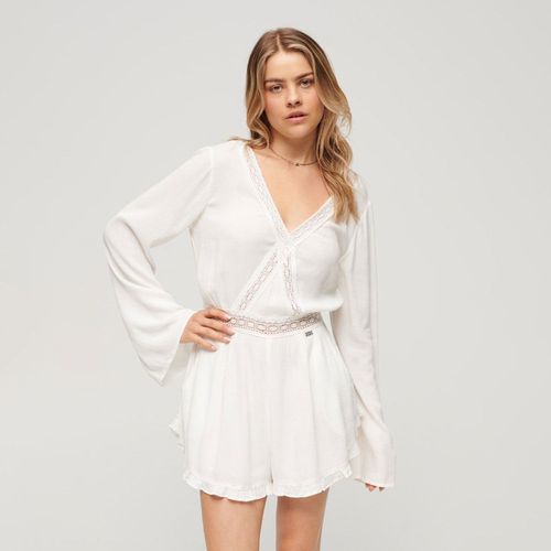 Vestido Corto Para Mujer Flare Sleeve Cut Out Playsuit Superdry