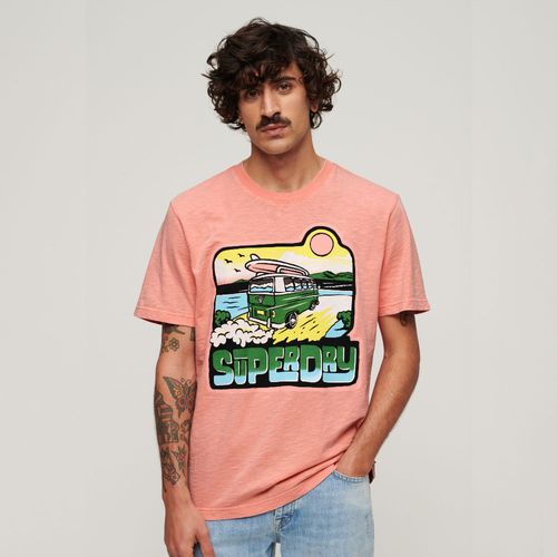 Camiseta Manga Corta Para Hombre Neon Travel Graphic Loose Tee Superdry