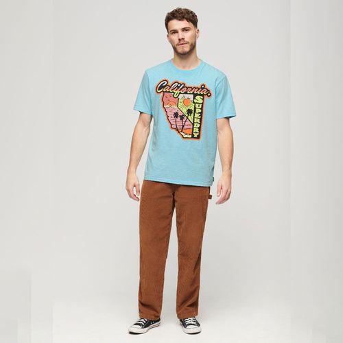 Camiseta Manga Corta Para Hombre Neon Travel Graphic Loose Tee Superdry