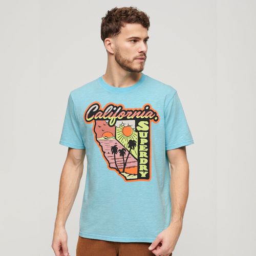 Camiseta Manga Corta Para Hombre Neon Travel Graphic Loose Tee Superdry