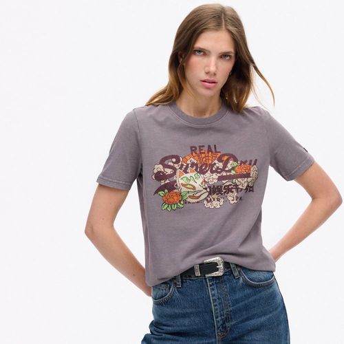 Camiseta Manga Corta Para Mujer Tokyo Vl Graphic Relaxed Tee Superdry