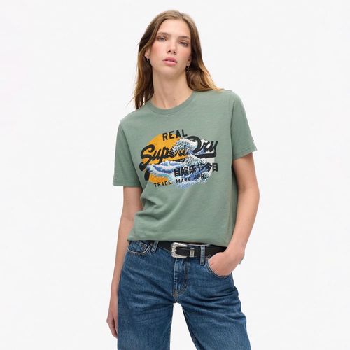 Camiseta Manga Corta Para Mujer Tokyo Vl Graphic Relaxed Tee Superdry