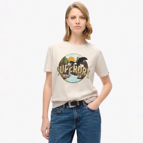 Camiseta Manga Corta Para Mujer Travel Souvenir Relaxed Tee Superdry