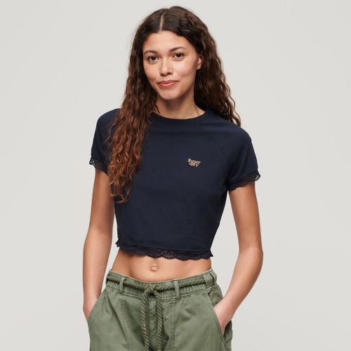 Top Para Mujer 90'S Lace Trim Tee Superdry