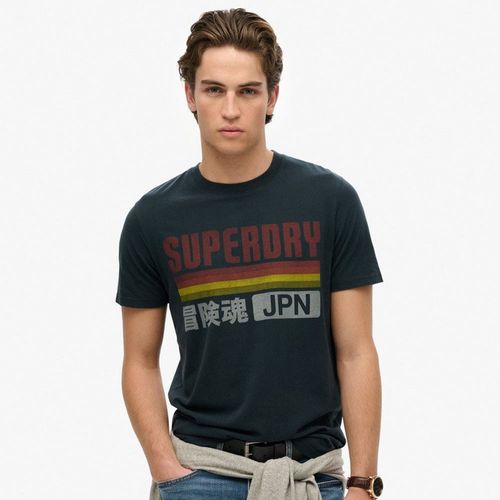 Camiseta Manga Corta Para Hombre Japan Stripe Relaxed Tee Superdry