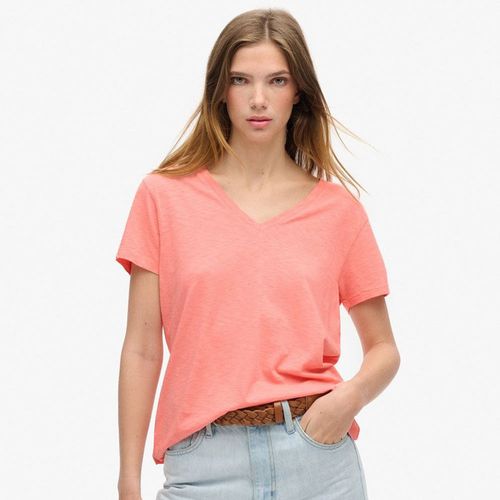 Camiseta Manga Corta Para Mujer Studios Slub Emb Vee Tee Superdry