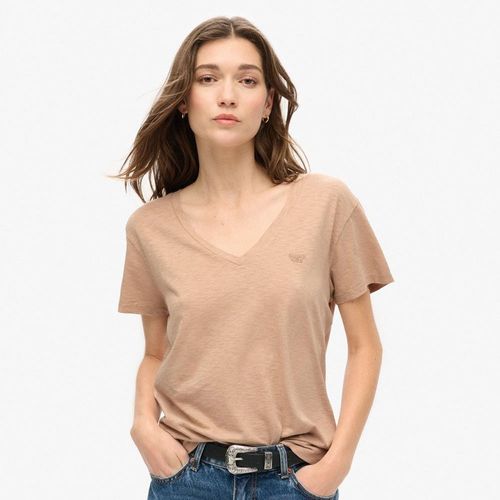 Camiseta Manga Corta Para Mujer Studios Slub Emb Vee Tee Superdry