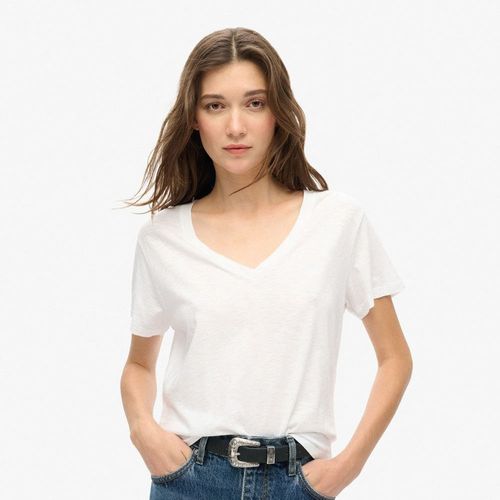 Camiseta Manga Corta Para Mujer Studios Slub Emb Vee Tee Superdry