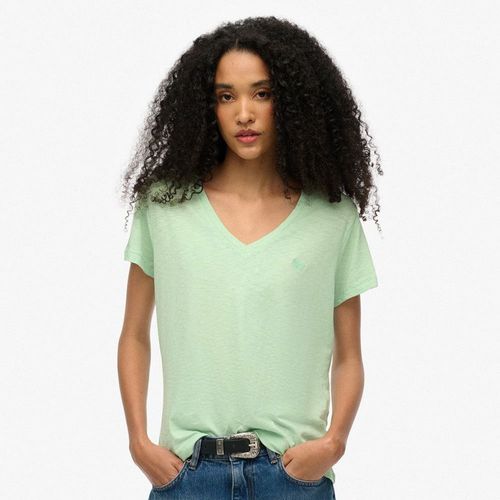 Camiseta Manga Corta Para Mujer Studios Slub Emb Vee Tee Superdry