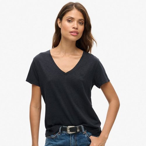 Camiseta Manga Corta Para Mujer Studios Slub Emb Vee Tee Superdry