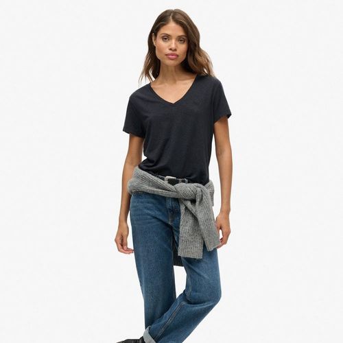 Camiseta Manga Corta Para Mujer Studios Slub Emb Vee Tee Superdry