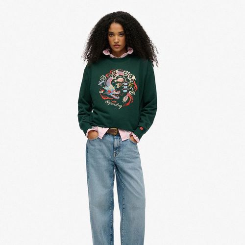 Buzo Cerrado Para Mujer Suika Embroidered Loose Crew Superdry